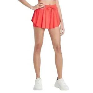 Joy Lab Women's Hot Coral Nylon/Spandex Butterfly Drawstring Shorts
